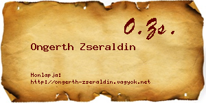 Ongerth Zseraldin névjegykártya